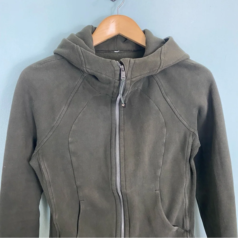 Lululemon Green‎ Scuba Zip Up Hoodie Sz 6